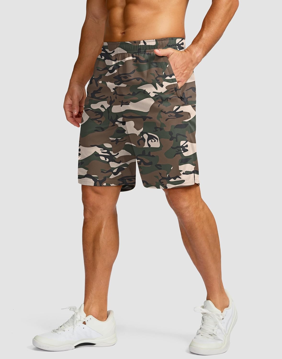 Men's 5"/ 7"/ 9" Workout Running Shorts Quick Dry Lightweight Gym Shorts with Zip Pockets