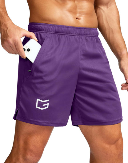 Men's 5"/ 7"/ 9" Workout Running Shorts Quick Dry Lightweight Gym Shorts with Zip Pockets