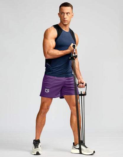 Men's 5"/ 7"/ 9" Workout Running Shorts Quick Dry Lightweight Gym Shorts with Zip Pockets