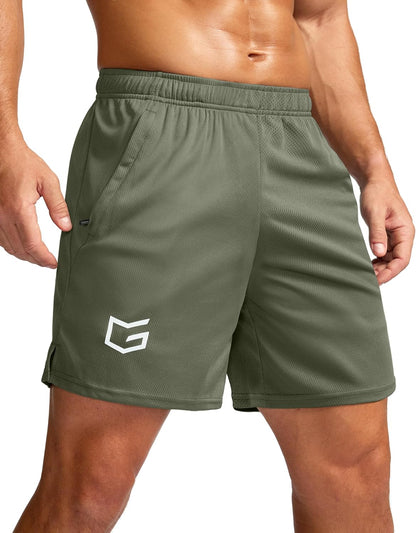 Men's 5"/ 7"/ 9" Workout Running Shorts Quick Dry Lightweight Gym Shorts with Zip Pockets