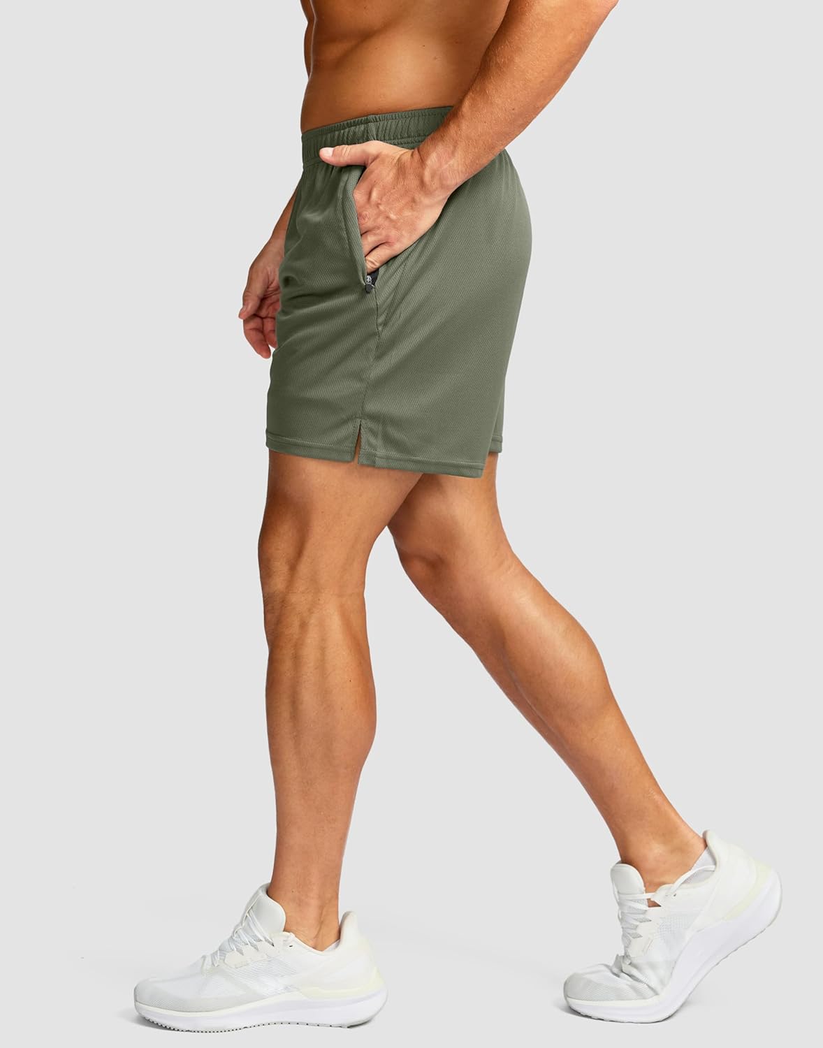 Men's 5"/ 7"/ 9" Workout Running Shorts Quick Dry Lightweight Gym Shorts with Zip Pockets