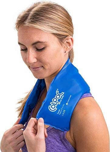 ColPac - Reusable Gel Ice Pack - Blue Vinyl - Neck Contour - 23 in (58 cm) - Cold Therapy for Neck, Shoulder, Upper Back for Headaches, Swelling, Bruises, Sprains, Inflammation