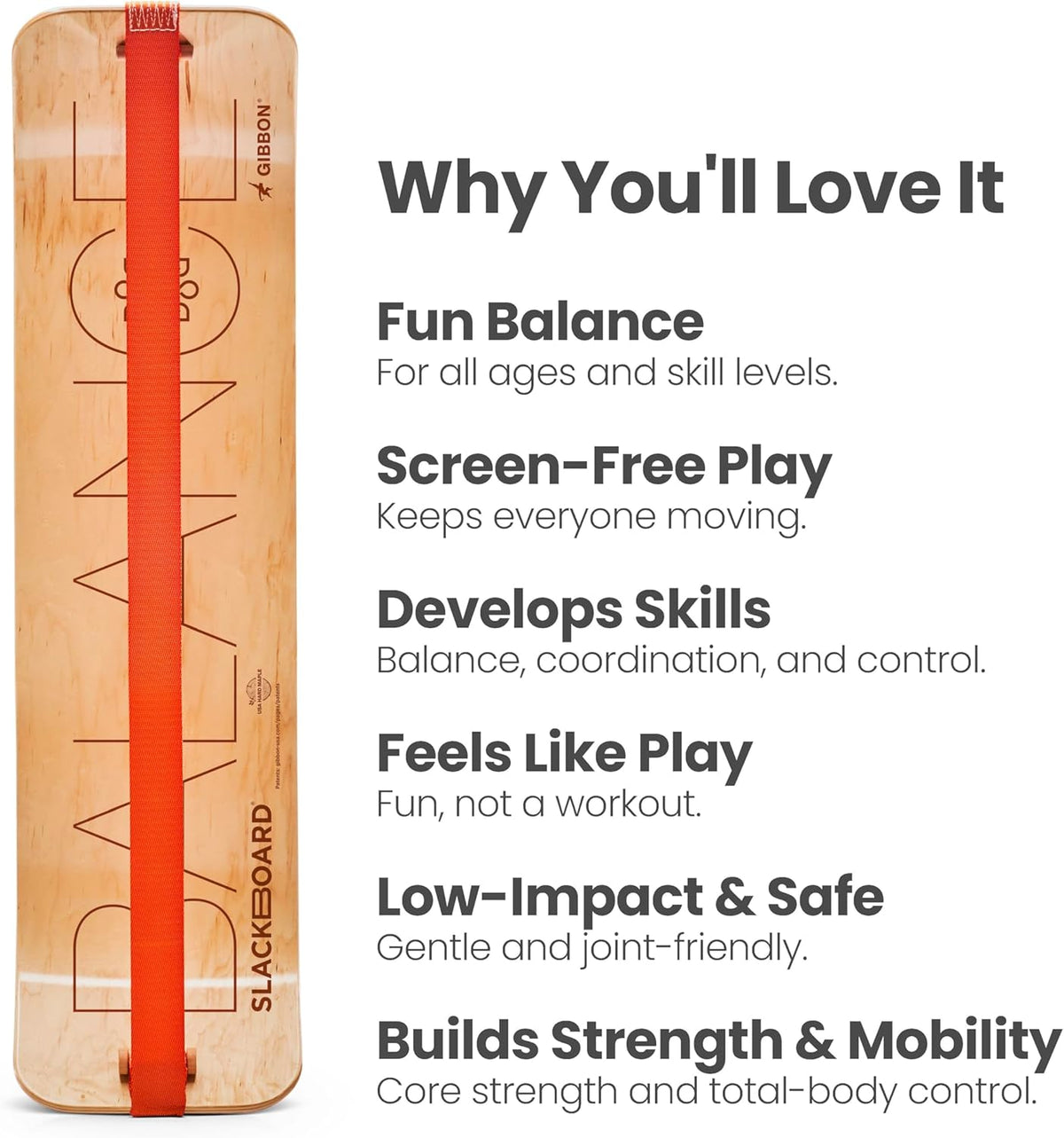 SlackBoard, Balance Board Kids & Adults, Slackline Balance Trainer | 1 & 2 Line Options, Slack Board, Core Workout Equipment, Home Gym Training, Standing Desk Exercise, Yoga, Agility, Pilates
