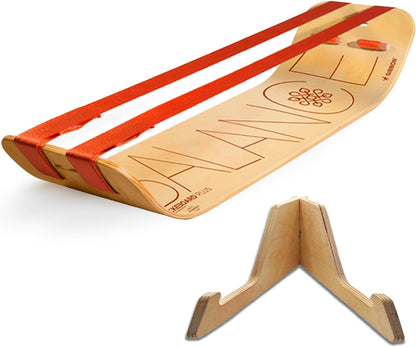 SlackBoard, Balance Board Kids & Adults, Slackline Balance Trainer | 1 & 2 Line Options, Slack Board, Core Workout Equipment, Home Gym Training, Standing Desk Exercise, Yoga, Agility, Pilates