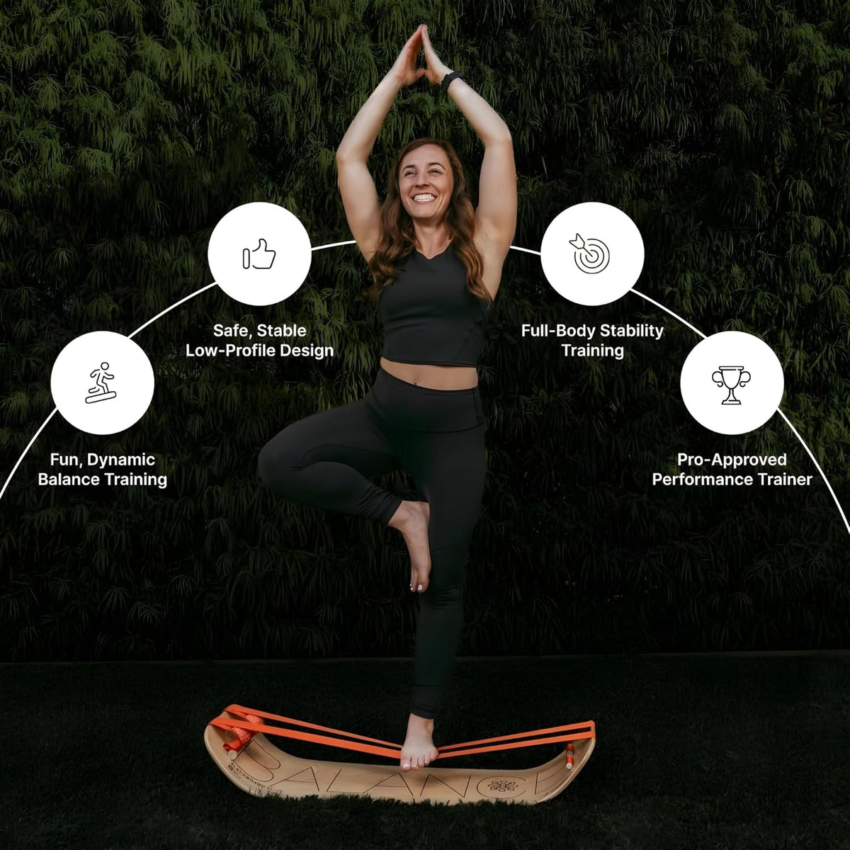 SlackBoard, Balance Board Kids & Adults, Slackline Balance Trainer | 1 & 2 Line Options, Slack Board, Core Workout Equipment, Home Gym Training, Standing Desk Exercise, Yoga, Agility, Pilates