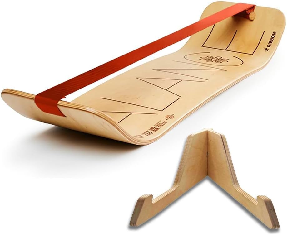 SlackBoard, Balance Board Kids & Adults, Slackline Balance Trainer | 1 & 2 Line Options, Slack Board, Core Workout Equipment, Home Gym Training, Standing Desk Exercise, Yoga, Agility, Pilates