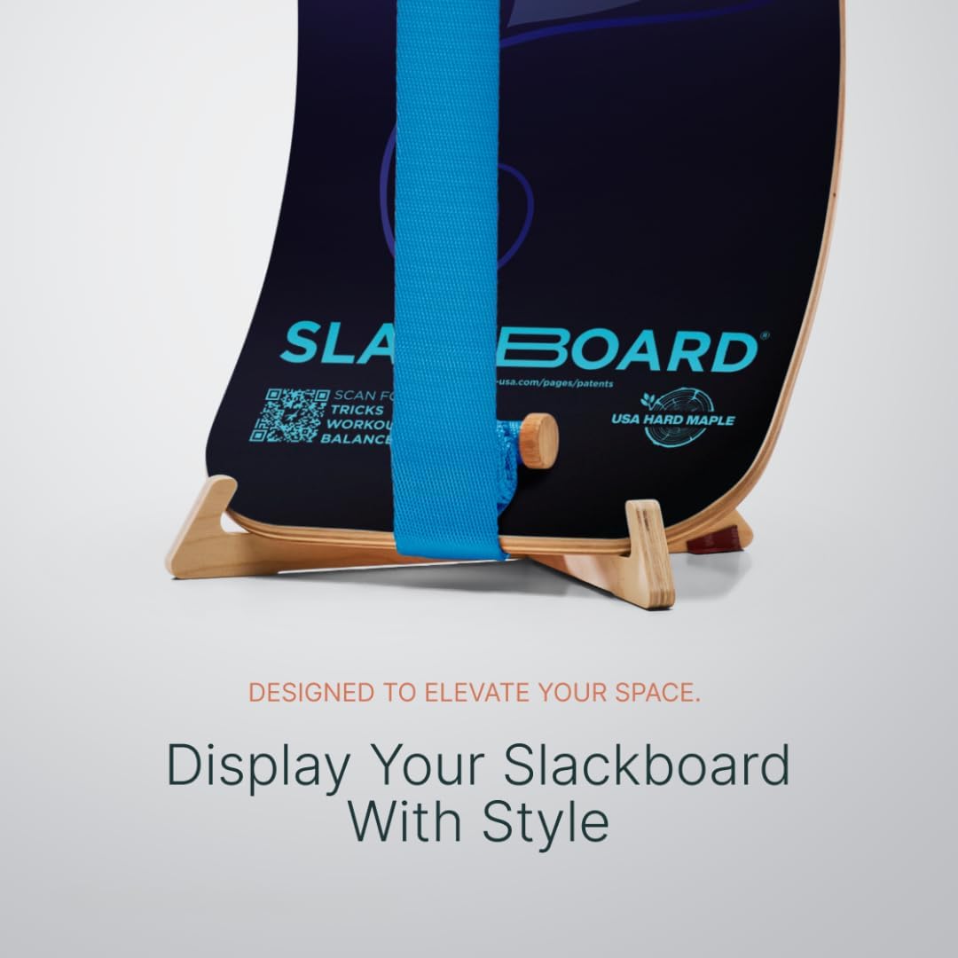 SlackBoard, Balance Board Kids & Adults, Slackline Balance Trainer | 1 & 2 Line Options, Slack Board, Core Workout Equipment, Home Gym Training, Standing Desk Exercise, Yoga, Agility, Pilates