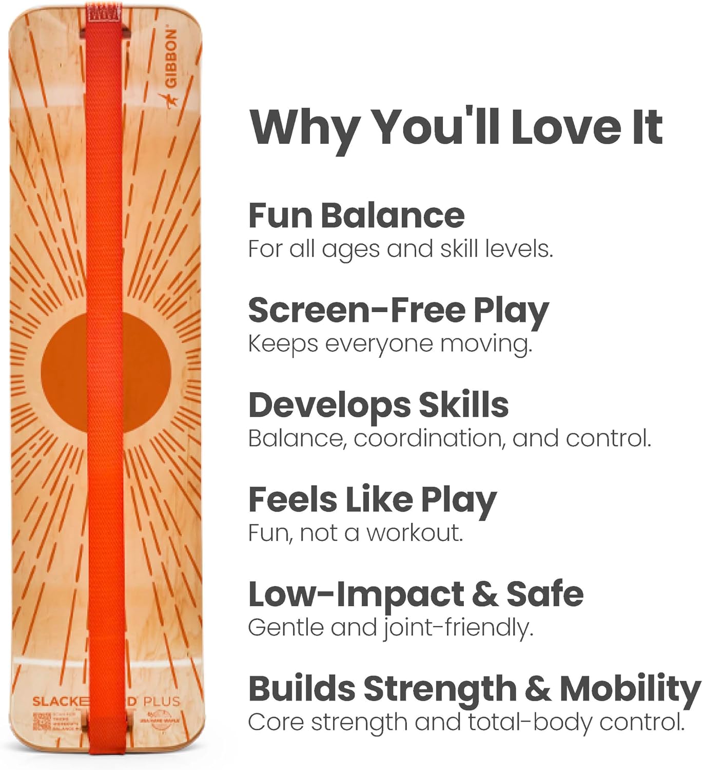 SlackBoard, Balance Board Kids & Adults, Slackline Balance Trainer | 1 & 2 Line Options, Slack Board, Core Workout Equipment, Home Gym Training, Standing Desk Exercise, Yoga, Agility, Pilates