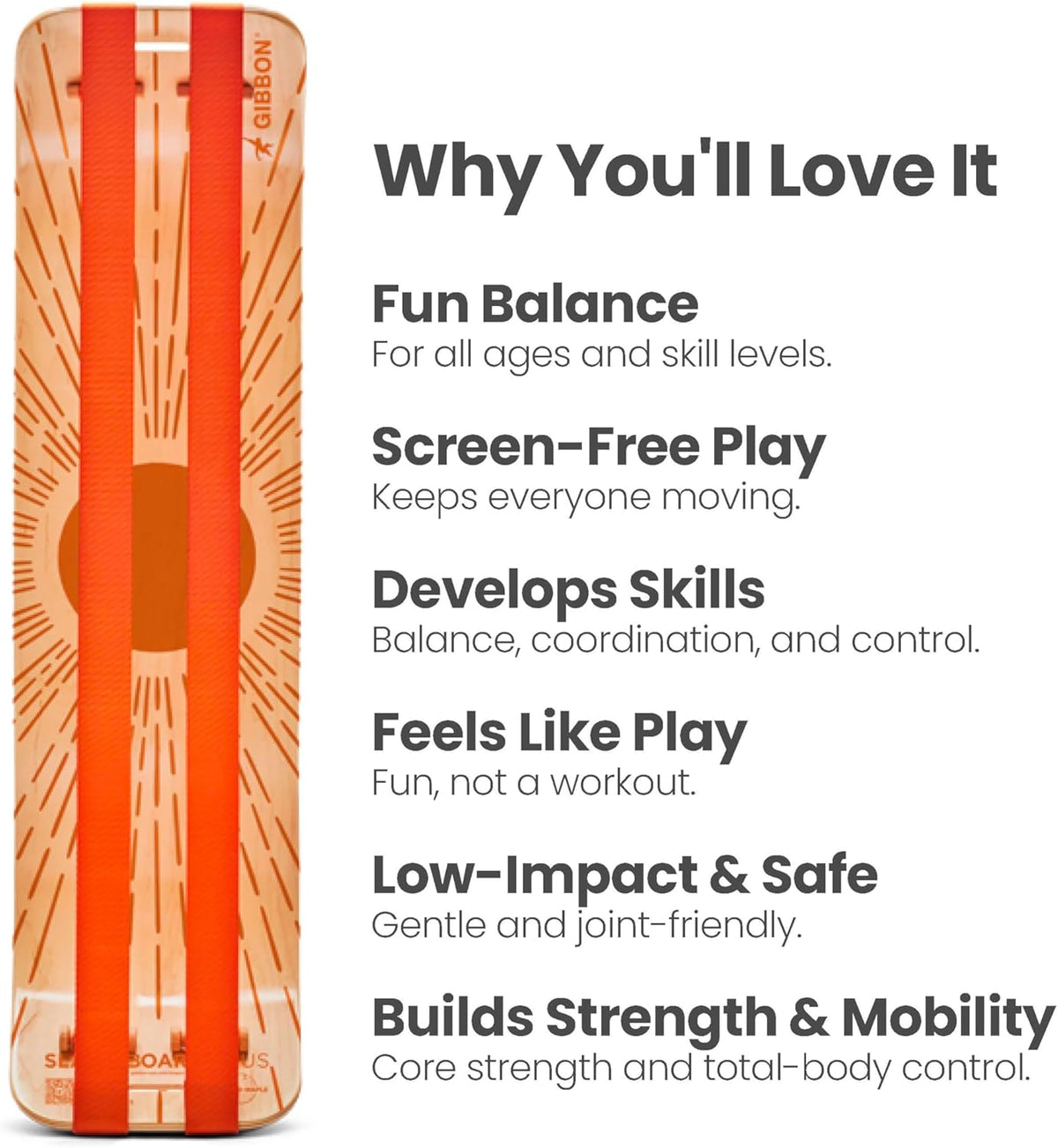 SlackBoard, Balance Board Kids & Adults, Slackline Balance Trainer | 1 & 2 Line Options, Slack Board, Core Workout Equipment, Home Gym Training, Standing Desk Exercise, Yoga, Agility, Pilates