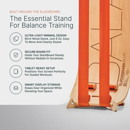 SlackBoard, Balance Board Kids & Adults, Slackline Balance Trainer | 1 & 2 Line Options, Slack Board, Core Workout Equipment, Home Gym Training, Standing Desk Exercise, Yoga, Agility, Pilates