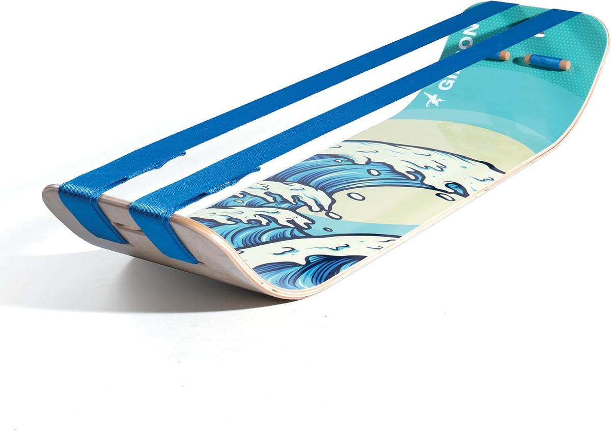 SlackBoard, Balance Board Kids & Adults, Slackline Balance Trainer | 1 & 2 Line Options, Slack Board, Core Workout Equipment, Home Gym Training, Standing Desk Exercise, Yoga, Agility, Pilates