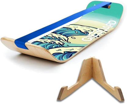 SlackBoard, Balance Board Kids & Adults, Slackline Balance Trainer | 1 & 2 Line Options, Slack Board, Core Workout Equipment, Home Gym Training, Standing Desk Exercise, Yoga, Agility, Pilates
