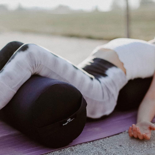 Round Yoga Bolster - Firm Round Shape, Higher Profile, Great Under Knees, Soft Support, Handmade in The USA