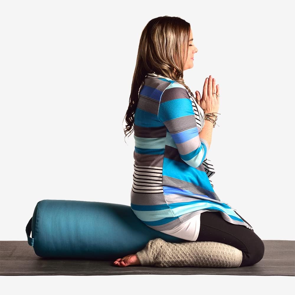 Round Yoga Bolster - Firm Round Shape, Higher Profile, Great Under Knees, Soft Support, Handmade in The USA
