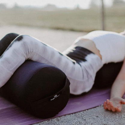 Round Yoga Bolster - Firm Round Shape, Higher Profile, Great Under Knees, Soft Support, Handmade in The USA