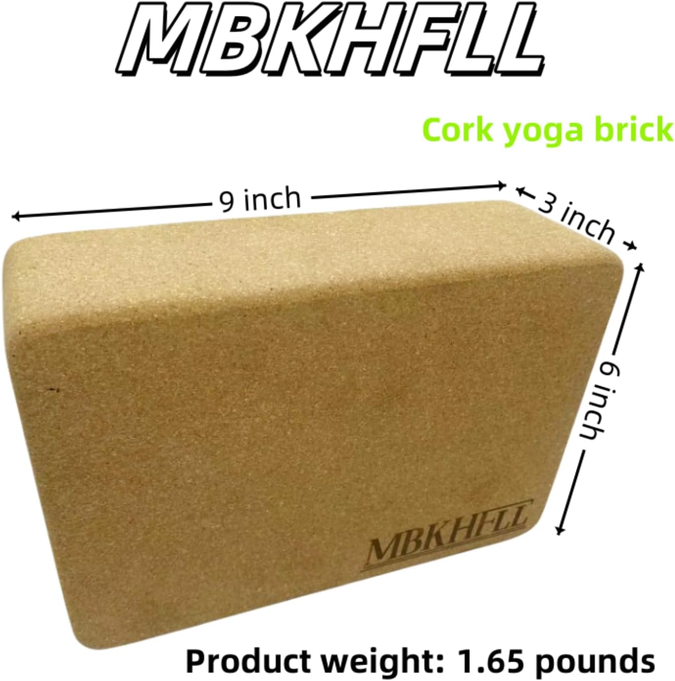 Cork Yoga Blocks, Natural Cork, High Density with Non Slip Surface, Eco-Friendly Accessories for Women, Ideal for Yoga, Pilates, Stretching…