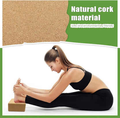Cork Yoga Blocks, Natural Cork, High Density with Non Slip Surface, Eco-Friendly Accessories for Women, Ideal for Yoga, Pilates, Stretching…