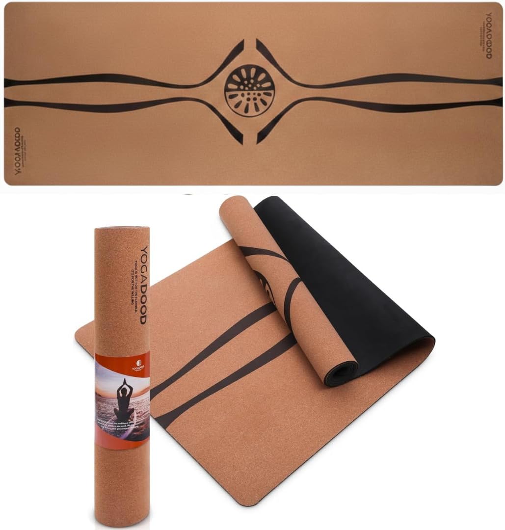Cork Yoga Mat Thick 4mm - Natural Yoga Mat Non Toxic (72"x26") - Moisture-Activated Grip for Men's Practice