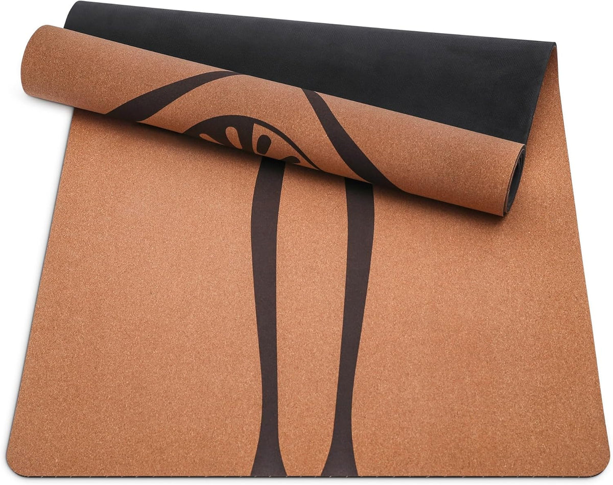 Cork Yoga Mat Thick 4mm - Natural Yoga Mat Non Toxic (72"x26") - Moisture-Activated Grip for Men's Practice