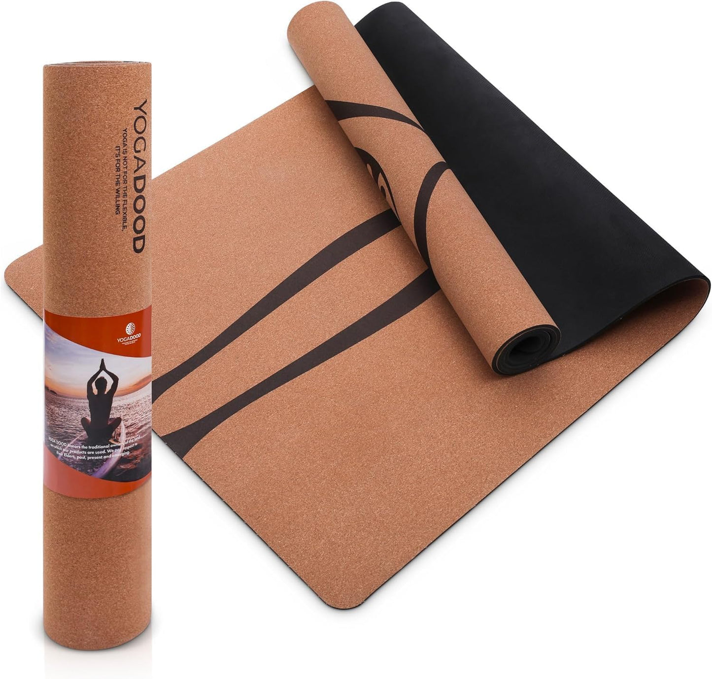 Cork Yoga Mat Thick 4mm - Natural Yoga Mat Non Toxic (72"x26") - Moisture-Activated Grip for Men's Practice