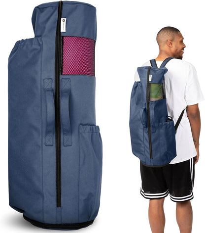 Yoga Mat Bag - for Women and Men, Yoga Bag with Pockets and Adjustable Strap, Yoga Mat Carrier, Fits Mats Blocks and Yoga Accessories for Workouts, (32" L)