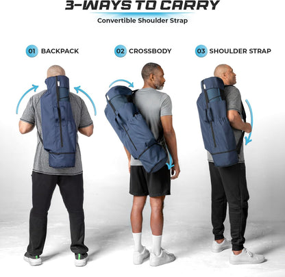 Yoga Mat Bag - for Women and Men, Yoga Bag with Pockets and Adjustable Strap, Yoga Mat Carrier, Fits Mats Blocks and Yoga Accessories for Workouts, (32" L)