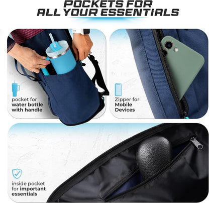 Yoga Mat Bag - for Women and Men, Yoga Bag with Pockets and Adjustable Strap, Yoga Mat Carrier, Fits Mats Blocks and Yoga Accessories for Workouts, (32" L)