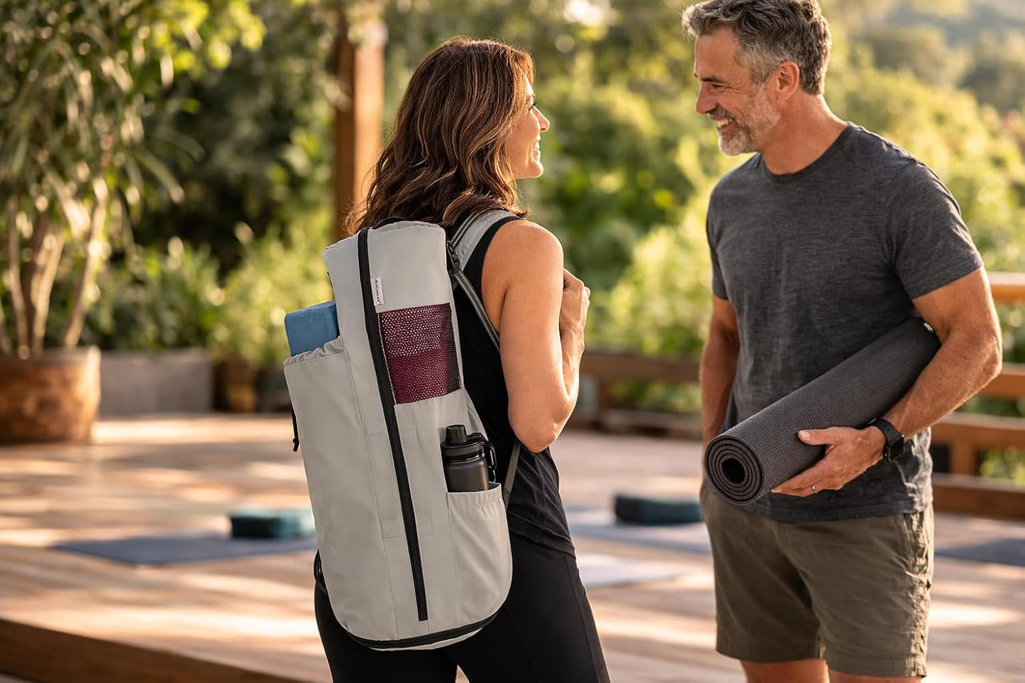Yoga Mat Bag - for Women and Men, Yoga Bag with Pockets and Adjustable Strap, Yoga Mat Carrier, Fits Mats Blocks and Yoga Accessories for Workouts, (32" L)