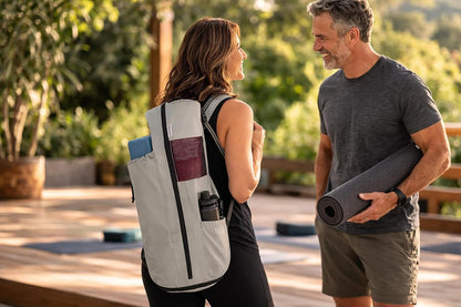Yoga Mat Bag - for Women and Men, Yoga Bag with Pockets and Adjustable Strap, Yoga Mat Carrier, Fits Mats Blocks and Yoga Accessories for Workouts, (32" L)
