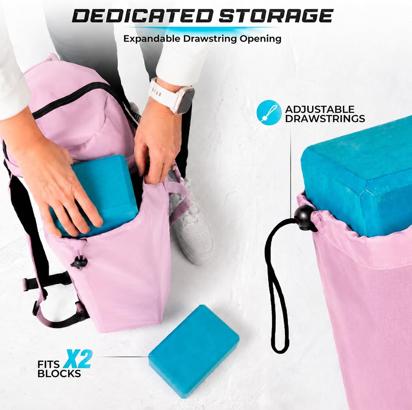 Yoga Mat Bag - for Women and Men, Yoga Bag with Pockets and Adjustable Strap, Yoga Mat Carrier, Fits Mats Blocks and Yoga Accessories for Workouts, (32" L)