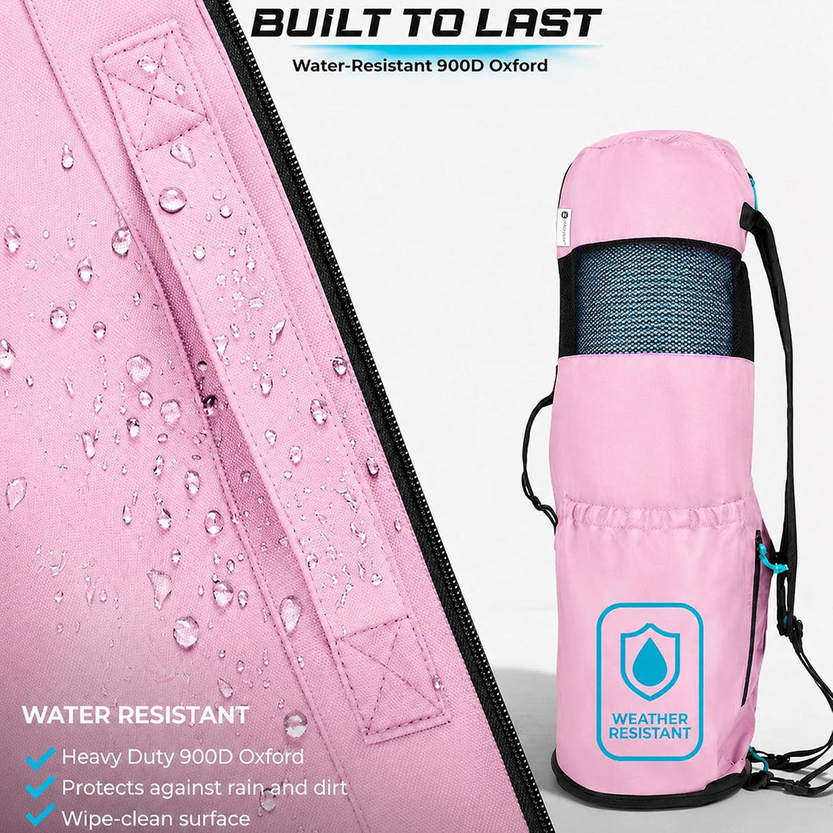 Yoga Mat Bag - for Women and Men, Yoga Bag with Pockets and Adjustable Strap, Yoga Mat Carrier, Fits Mats Blocks and Yoga Accessories for Workouts, (32" L)