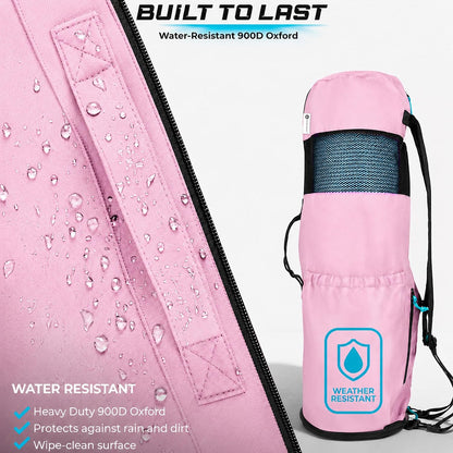 Yoga Mat Bag - for Women and Men, Yoga Bag with Pockets and Adjustable Strap, Yoga Mat Carrier, Fits Mats Blocks and Yoga Accessories for Workouts, (32" L)