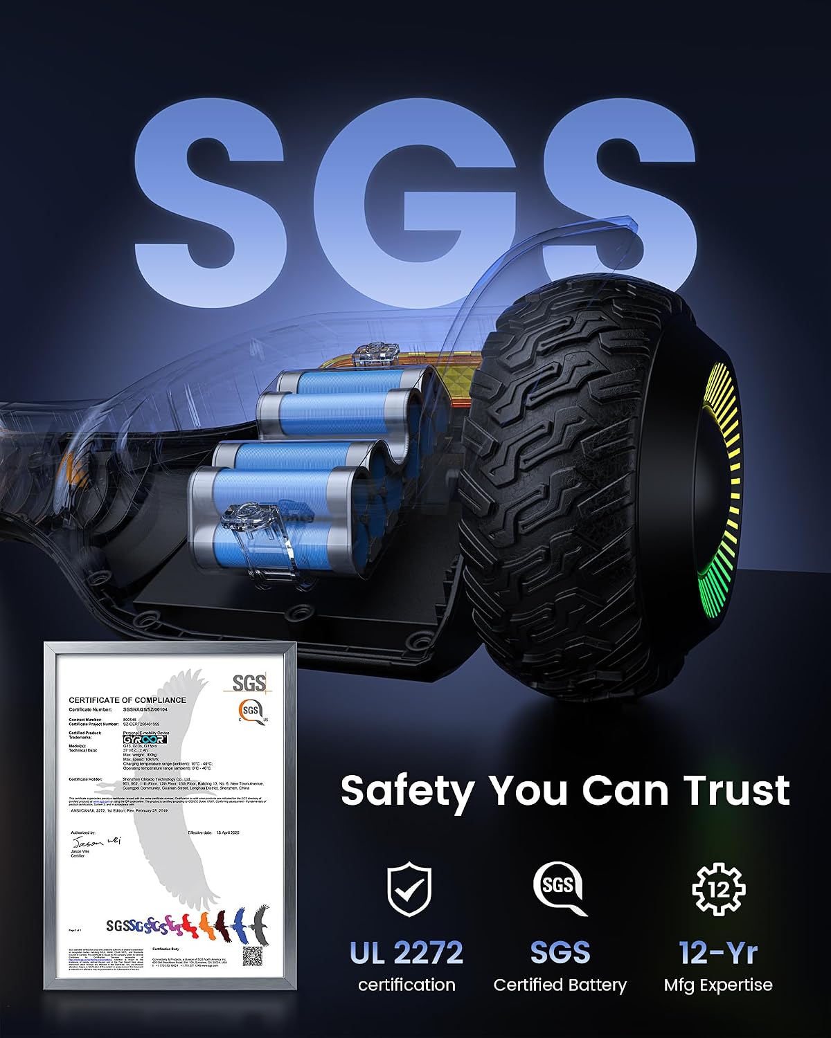 Self Balancing Scooter New G13 All Terrain Balancing Scooter with LED Lights, Self Balancing Off Road with Bluetooth for Kids ages 6-12 and Adults