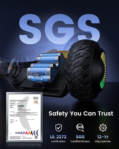 Self Balancing Scooter New G13 All Terrain Balancing Scooter with LED Lights, Self Balancing Off Road with Bluetooth for Kids ages 6-12 and Adults
