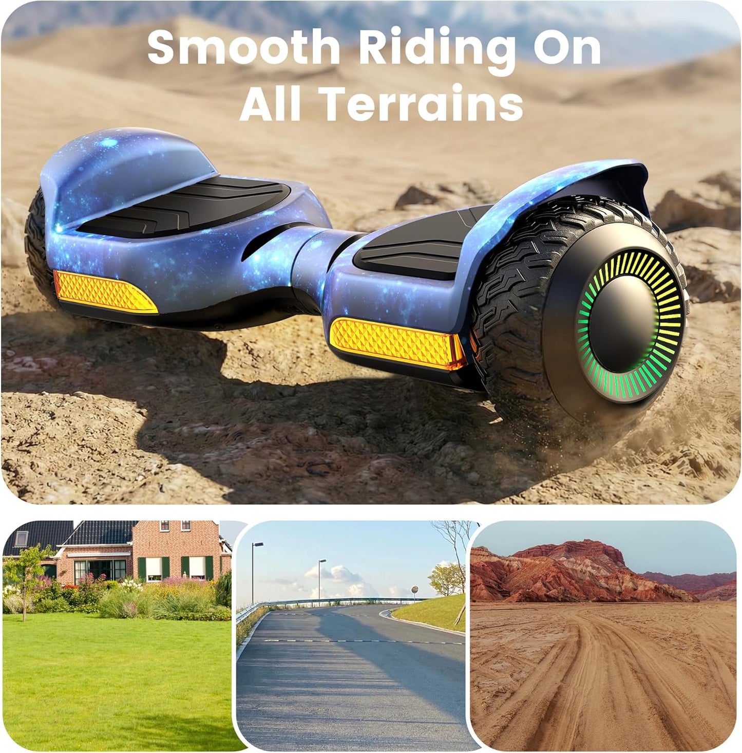 Self Balancing Scooter New G13 All Terrain Balancing Scooter with LED Lights, Self Balancing Off Road with Bluetooth for Kids ages 6-12 and Adults