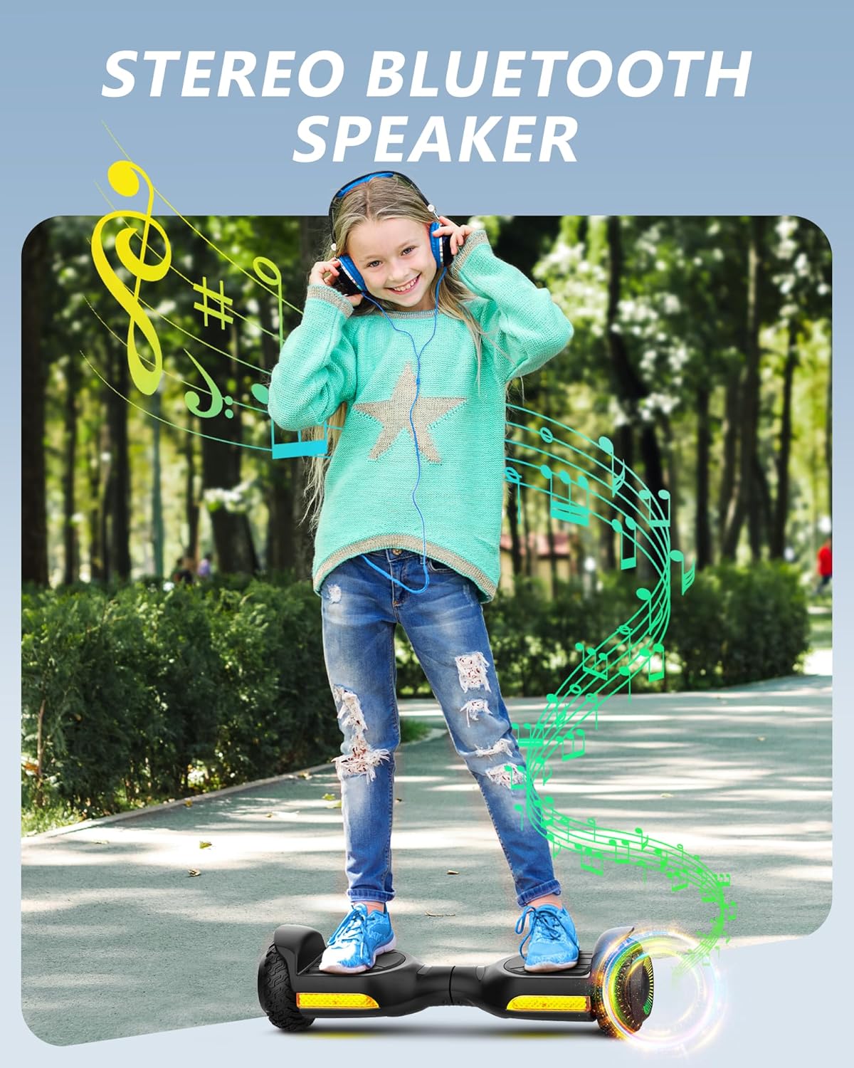 Self Balancing Scooter New G13 All Terrain Balancing Scooter with LED Lights, Self Balancing Off Road with Bluetooth for Kids ages 6-12 and Adults