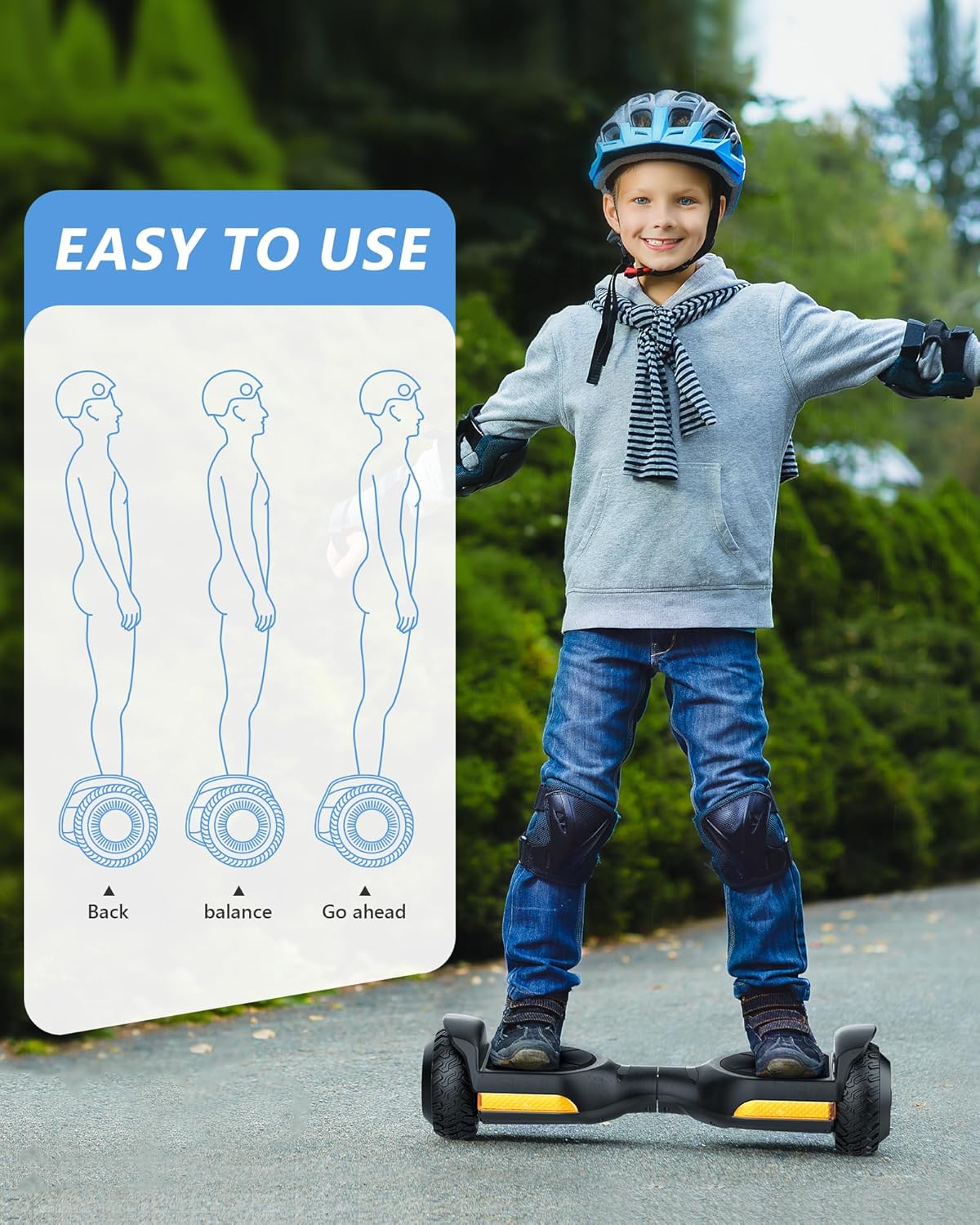 Self Balancing Scooter New G13 All Terrain Balancing Scooter with LED Lights, Self Balancing Off Road with Bluetooth for Kids ages 6-12 and Adults