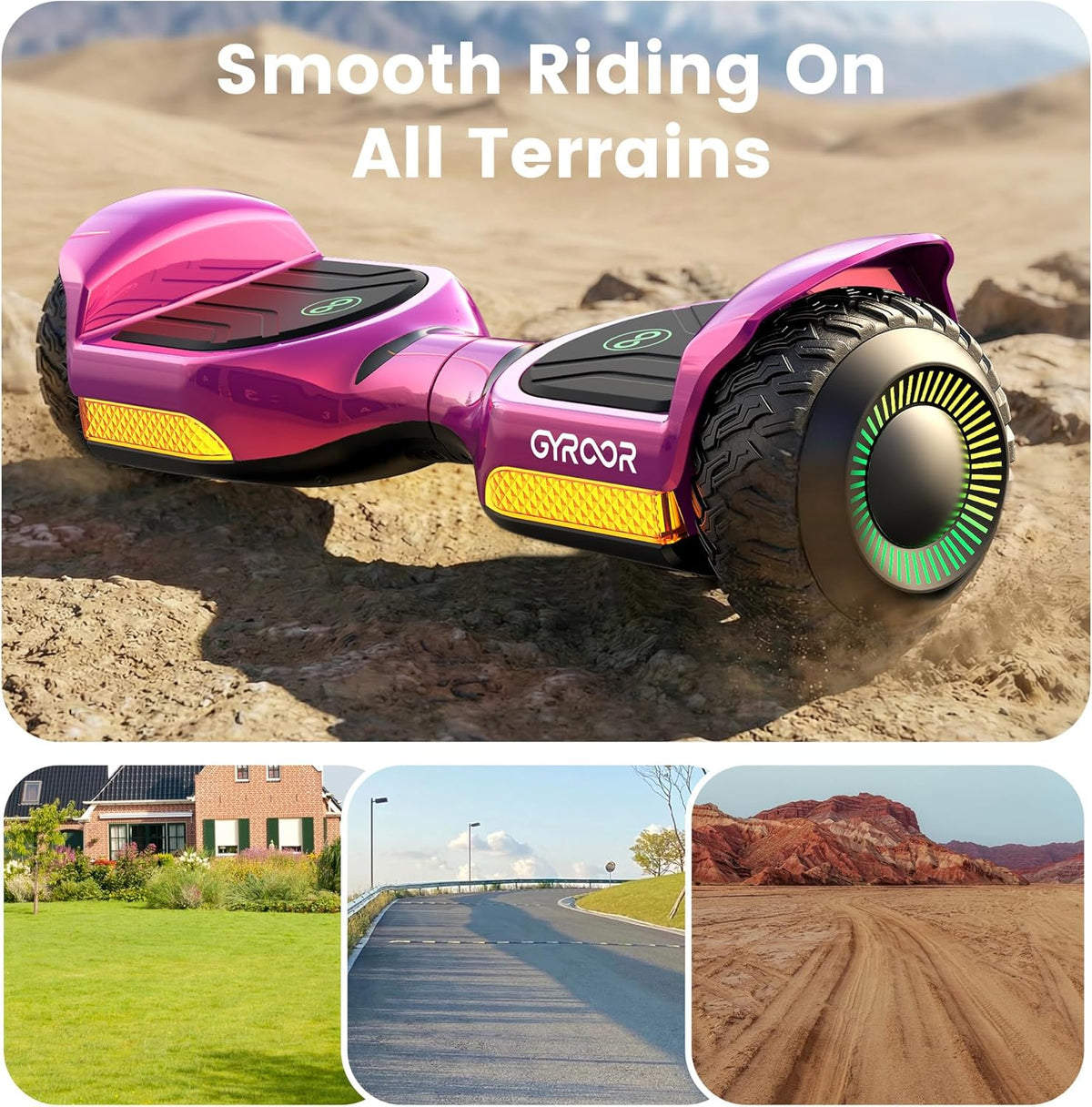 Self Balancing Scooter New G13 All Terrain Balancing Scooter with LED Lights, Self Balancing Off Road with Bluetooth for Kids ages 6-12 and Adults