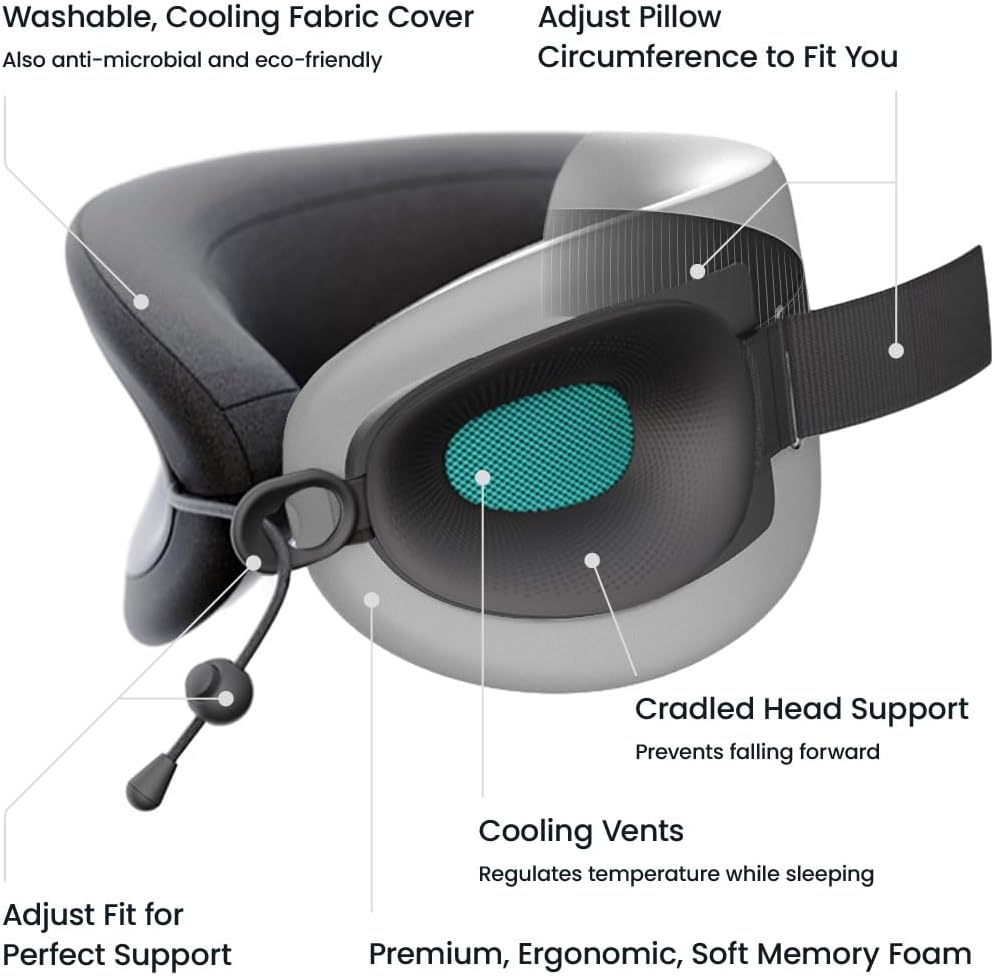 Evolution X Travel Essential Neck Pillow - Award Winning Innovative Travel Pillow - The Only Customizable Neck Pillow that Works - Diamond