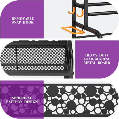 Dumbbell Rack, Adjustable Weight Rack for Home Gym, Home Gym Storage Rack for Yoga Mat Kettlebells and Strength Training Equipment, Weight Storage Rack for Dumbbells with Wheels