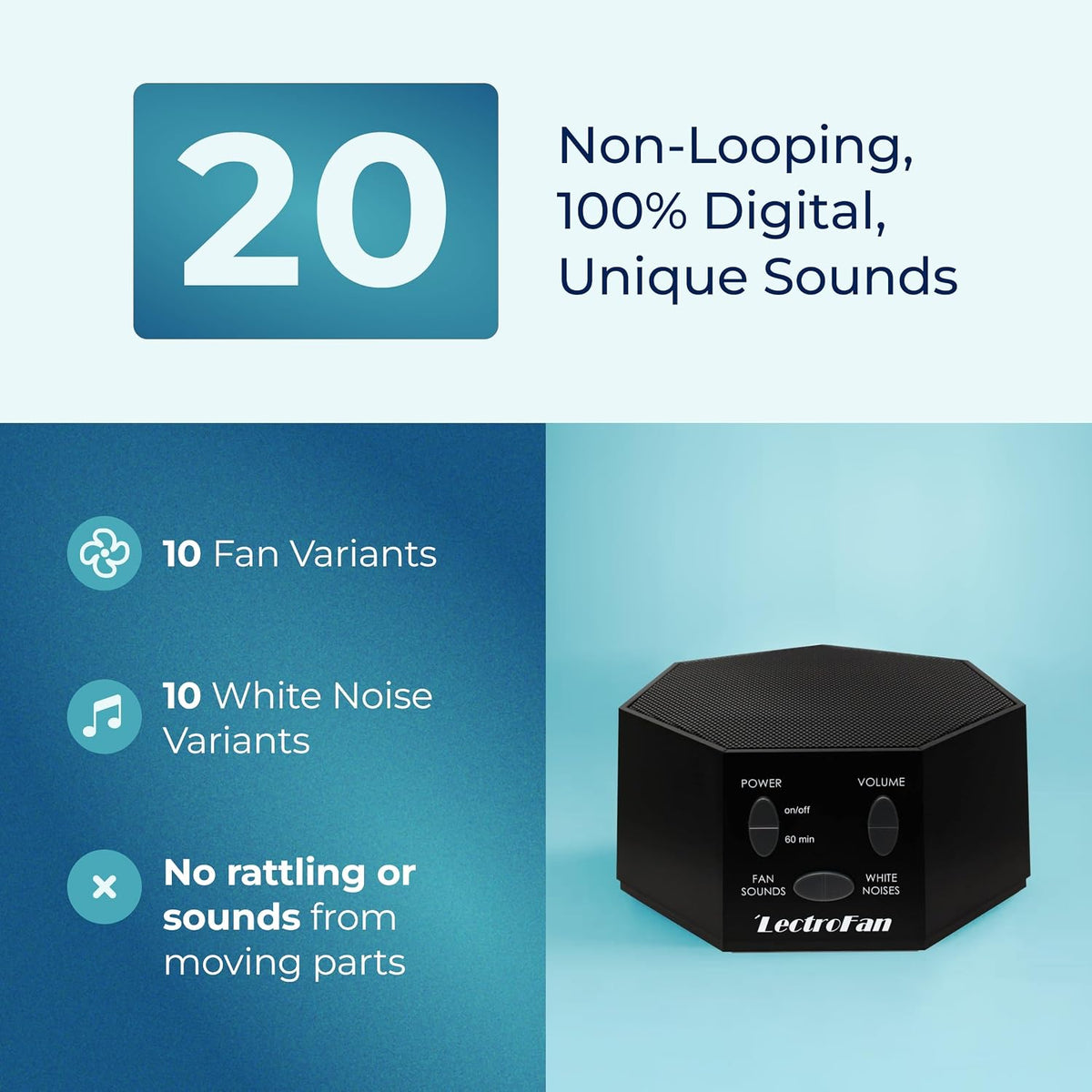 LectroFan Classic Sound Machine, Black
