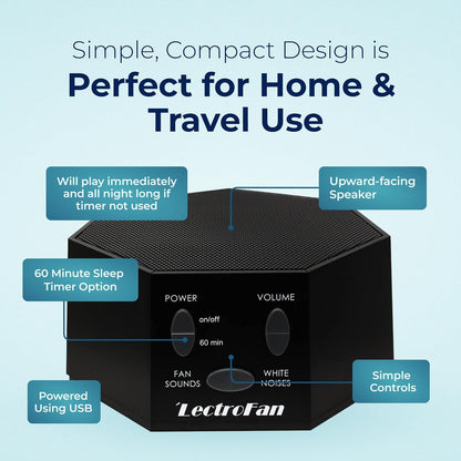 LectroFan Classic Sound Machine, Black