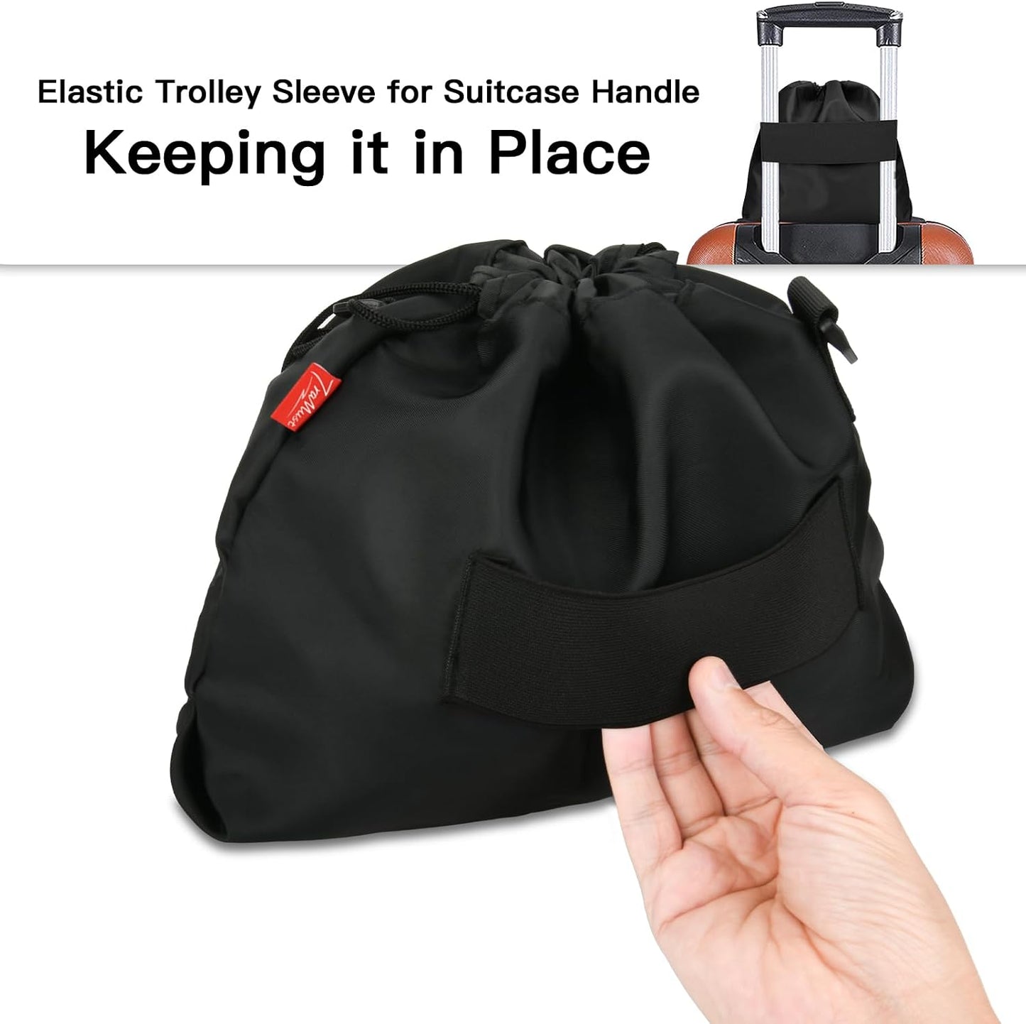 Small Travel Neck Pillow Bag for memory foam travel pillow,Luggage Travel Pillow Drawstring Bag Carrying Case with Trolley Sleeve&Adjustable Strap,Easily Attaches to Luggage,Backpacks