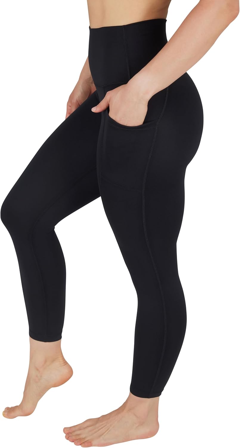 Womens High Waisted Yoga Legging Elastic Free Squat Proof Ankle Length Lux Workout Pant