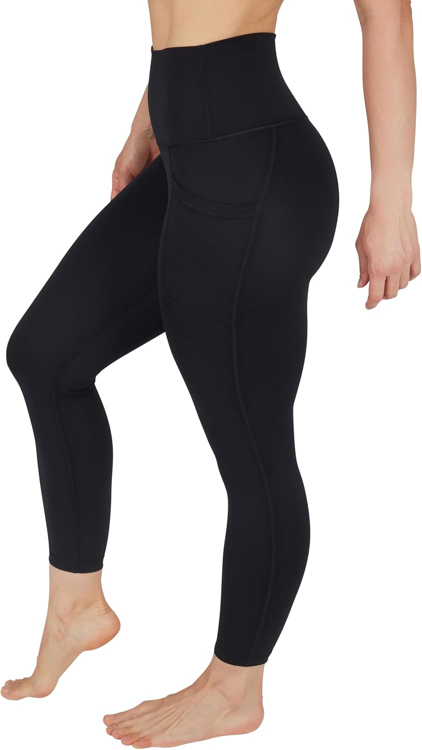 Womens High Waisted Yoga Legging Elastic Free Squat Proof Ankle Length Lux Workout Pant