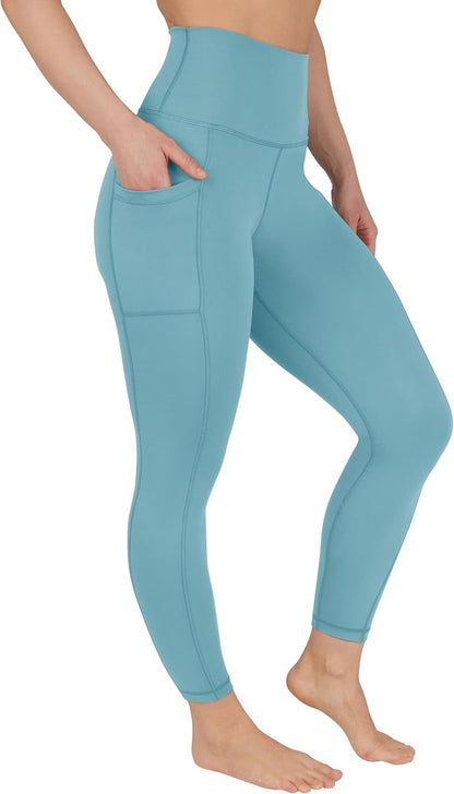 Womens High Waisted Yoga Legging Elastic Free Squat Proof Ankle Length Lux Workout Pant