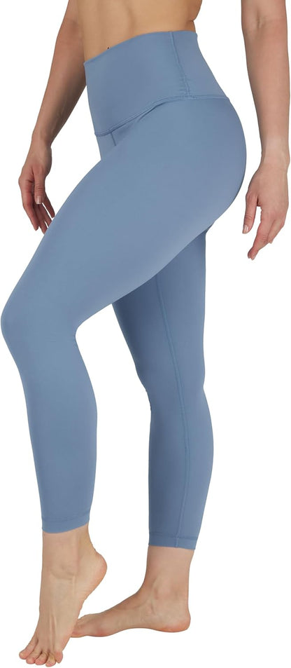Womens High Waisted Yoga Legging Elastic Free Squat Proof Ankle Length Lux Workout Pant