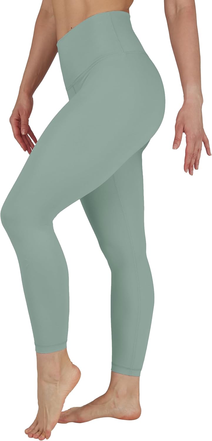 Womens High Waisted Yoga Legging Elastic Free Squat Proof Ankle Length Lux Workout Pant