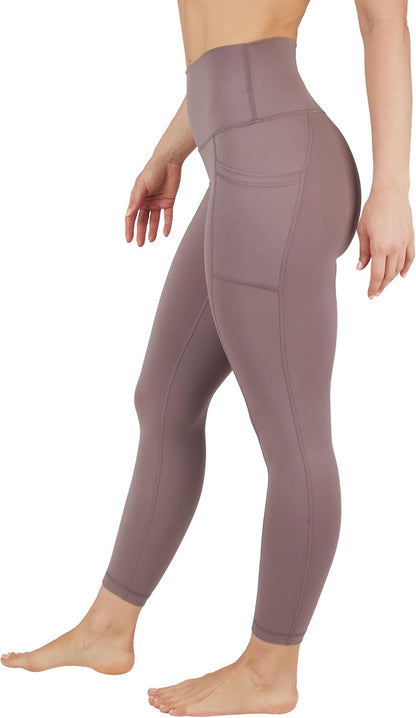 Womens High Waisted Yoga Legging Elastic Free Squat Proof Ankle Length Lux Workout Pant