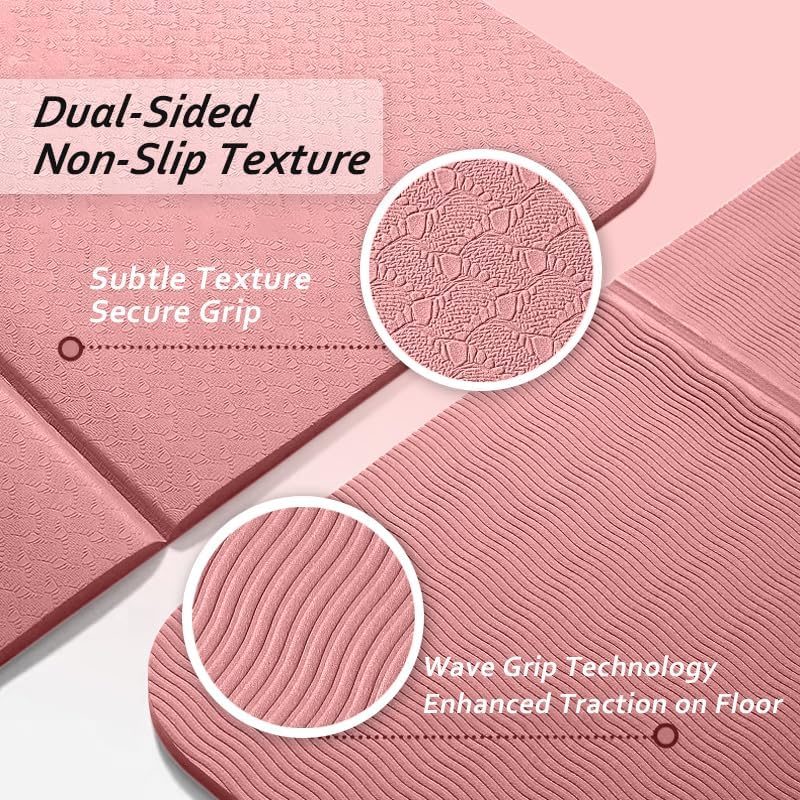 Foldable Yoga Mat & Travel Exercise Pad - Waterproof TPE Outdoor Mat for Hiking, Beach, and Picnics - Portable, Non-Slip Floor Mat for Yoga on the Go Camping Mat